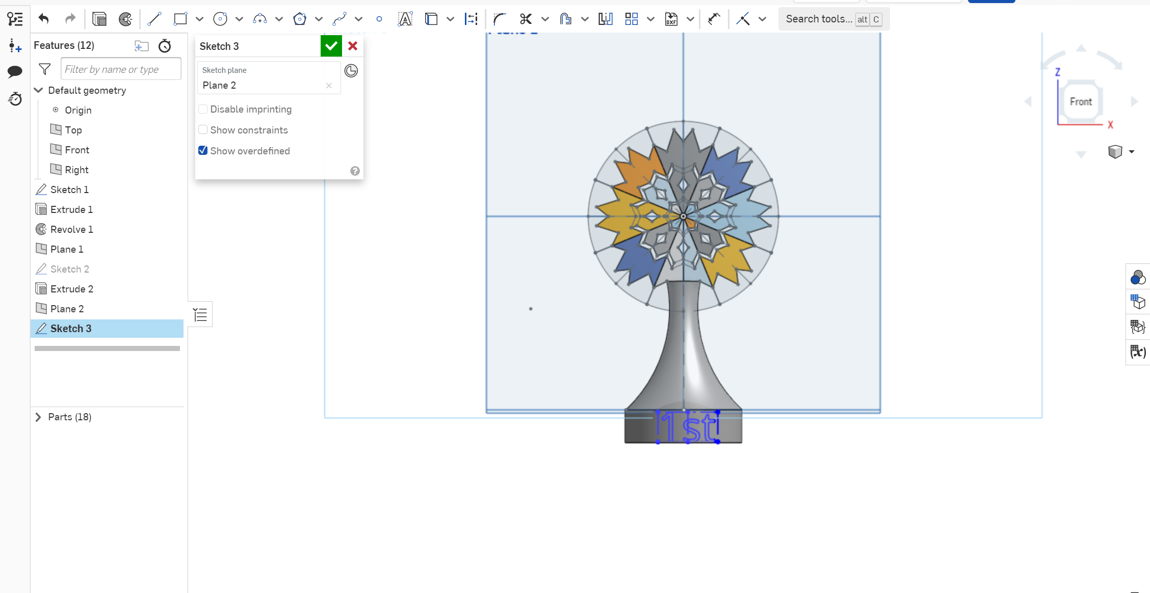 2FloresAngel3dPrintedSnowflakeTrophy - step 2 _ Part Studio 1 - Google Chrome 12_5_2022 6_34_35 PM.png