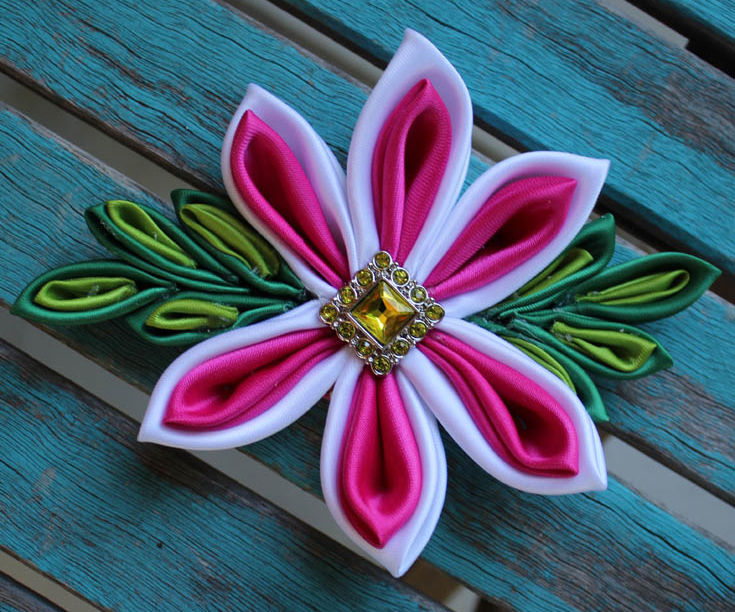 Kanzashi Flower Bow!