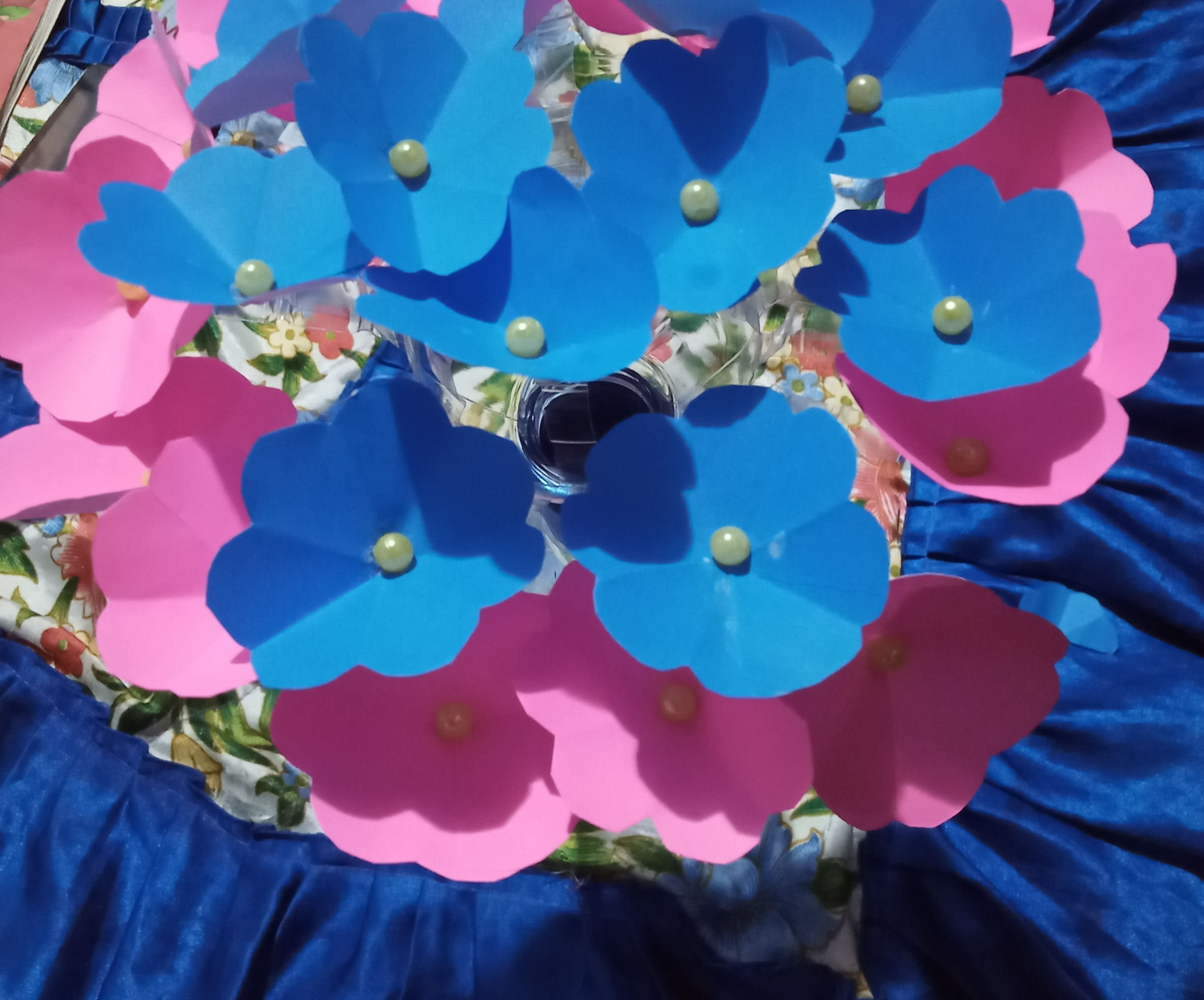 Flower From Used Bottle and Origami 