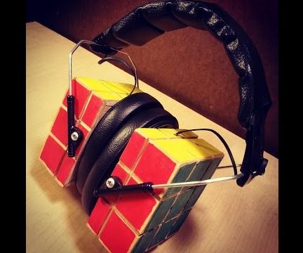 Wooden Rubik's Cube Bluetooth Headphones