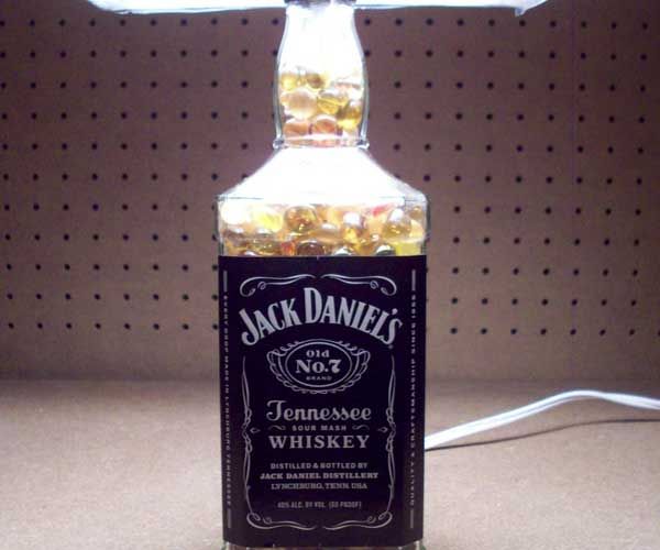 How to Turn an Empty Jack Daniels Bottle Into a Lamp