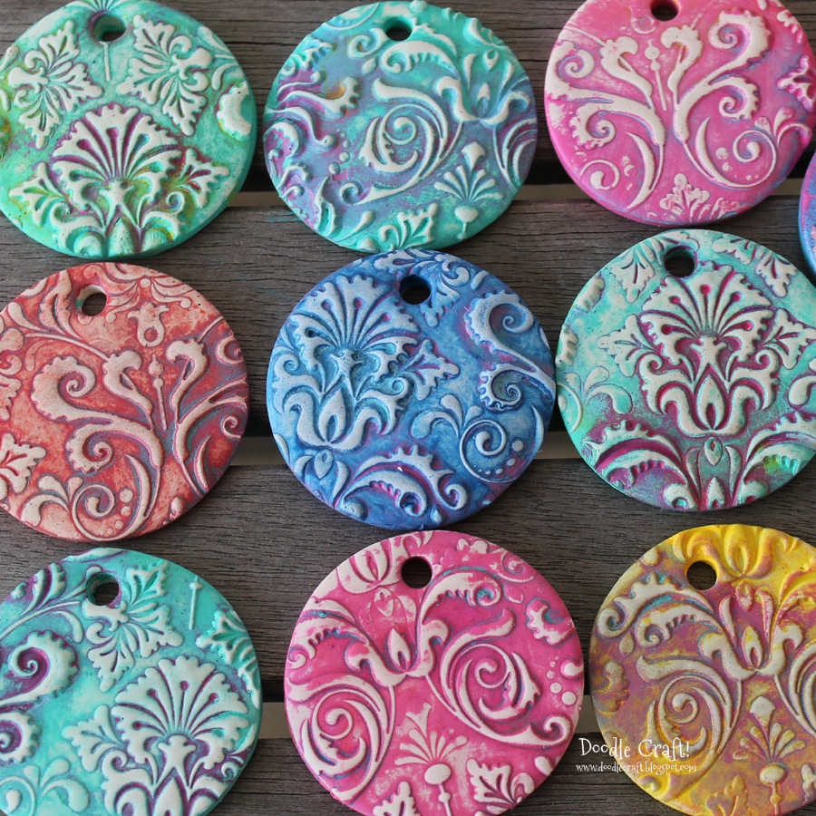 clay pendants painted damask diy necklaces sculpey oven bake hard white fimo flower flourishes (1).JPG