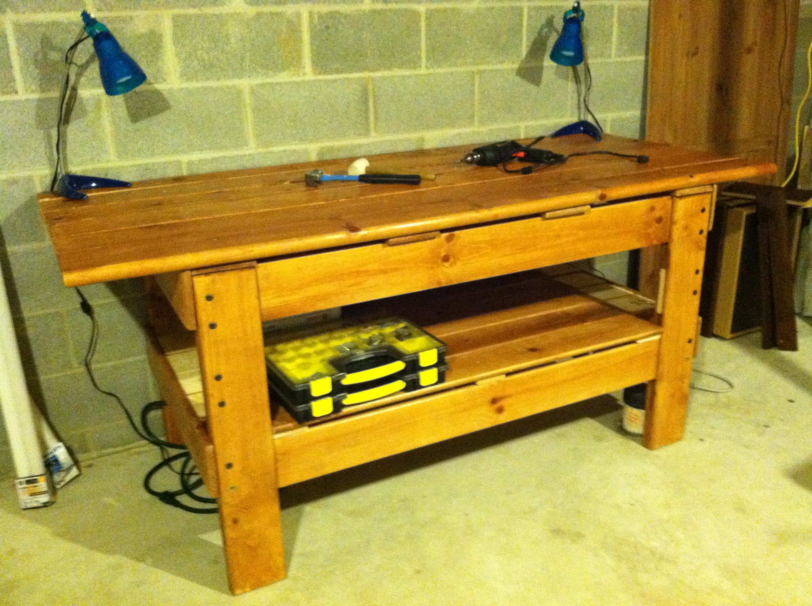 Upcycled Bunk Bed Workbench