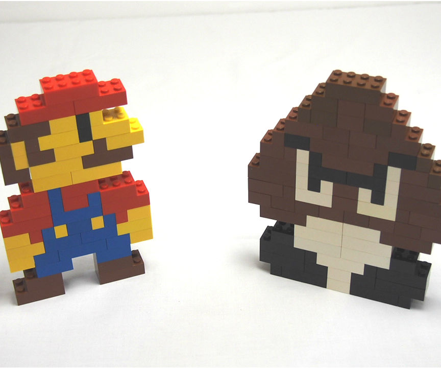 Lego Super Mario and Goomba