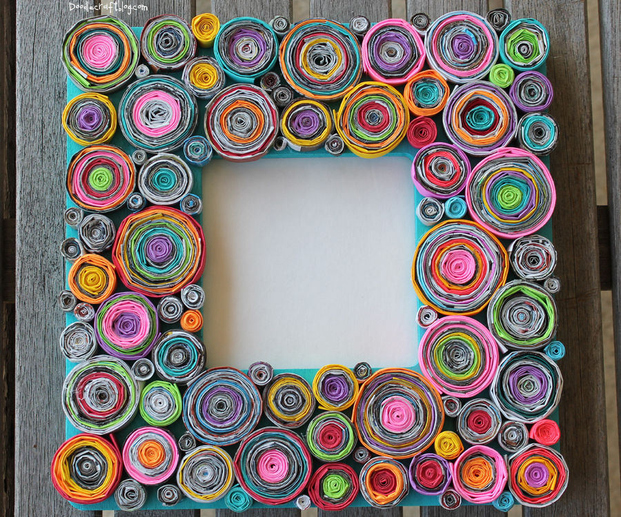 Upcycled Rolled Paper Frame!