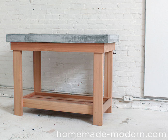 HomeMade Modern DIY Wood + Concrete Kitchen Island