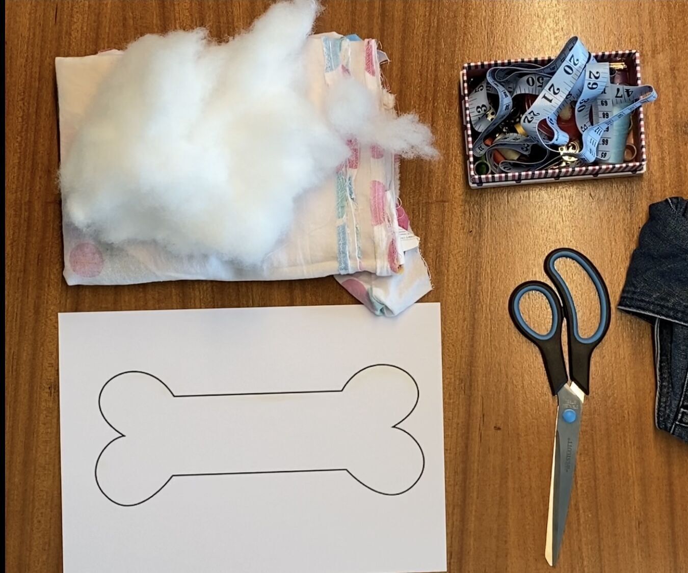 Denim Dog Bone Toy
