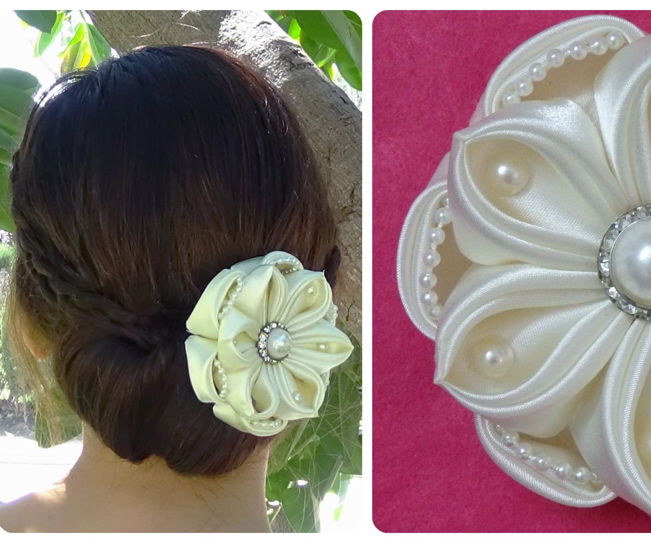 Diy Satin Flower, Wedding Hair Accessoire