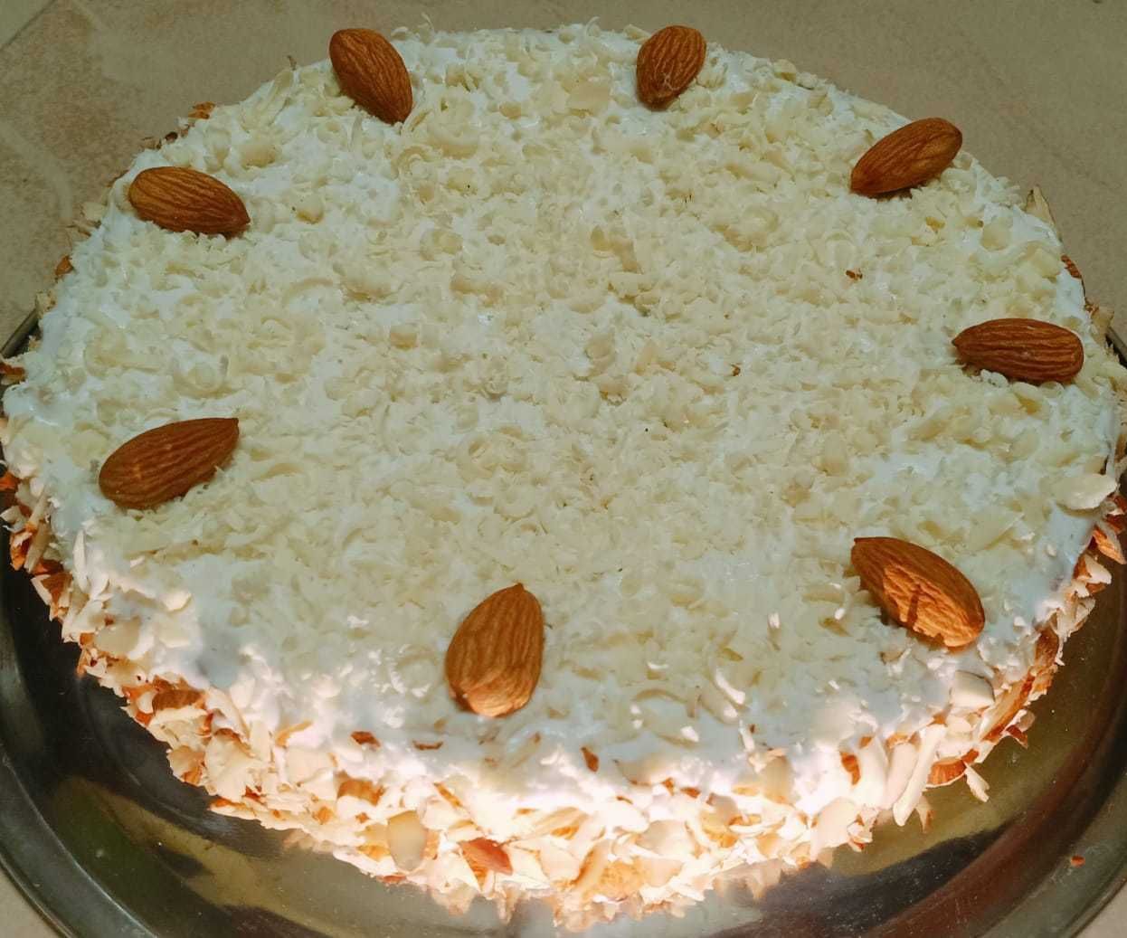 RICH WHITE FOREST CAKE (Without Egg and Butter)