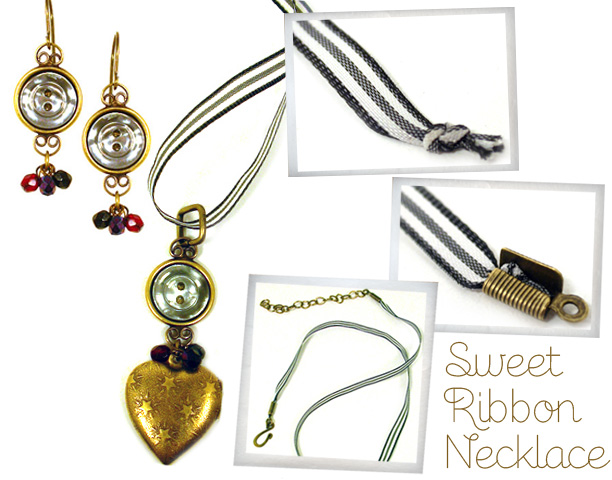 Sweet Ribbon Earrings & Necklace