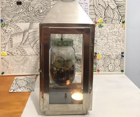 Mason Jar Plant Hanging in Lantern