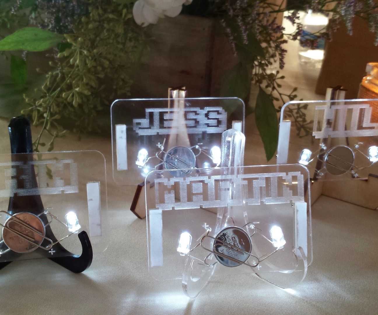 Light Up LED Place Card/Name Tag