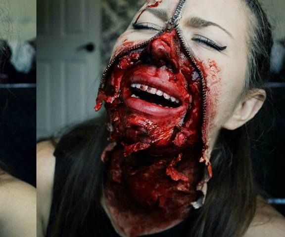 Zipper Face Halloween Makeup Tutorial 