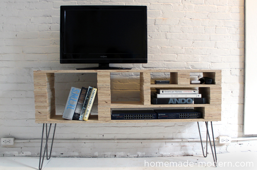 HomeMade Modern DIY Plywood Media Console