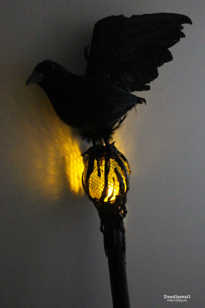 maleficent staff glowing light up flicker candle crow halloween prop staff orb raven diaval  (36).JPG