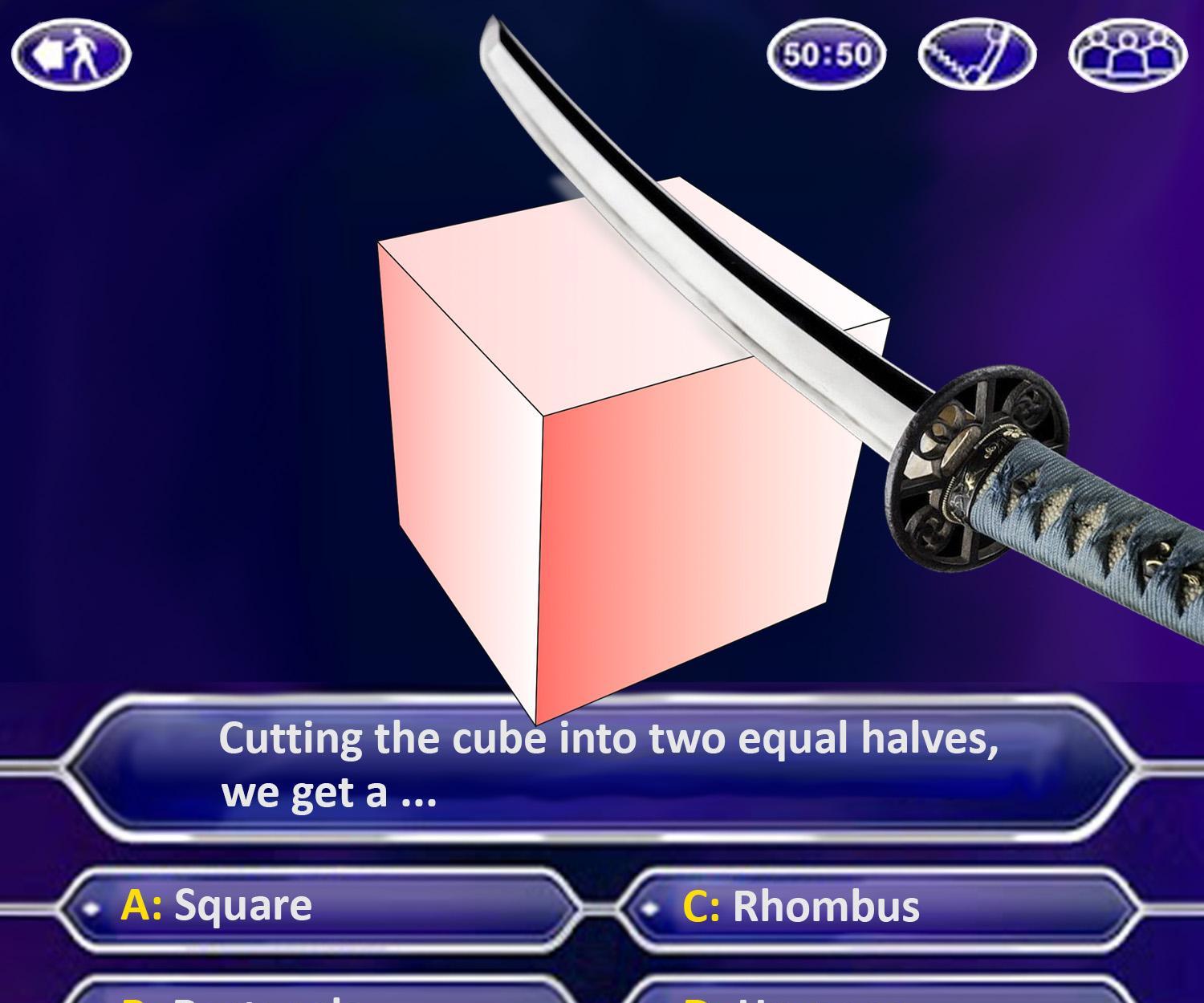 Ninja Sword Cuts Math Cube in Half