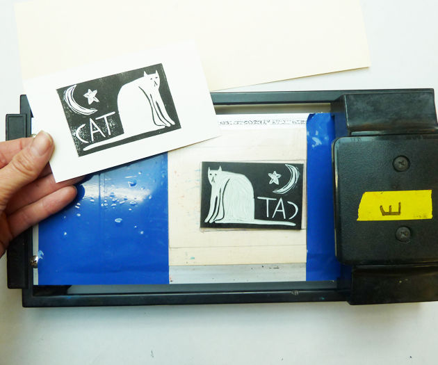 Credit Card Machine Lino Printing