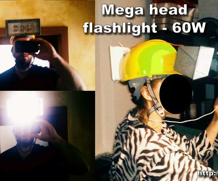 DIY Mega Head Flashlight With 6x10W LEDs