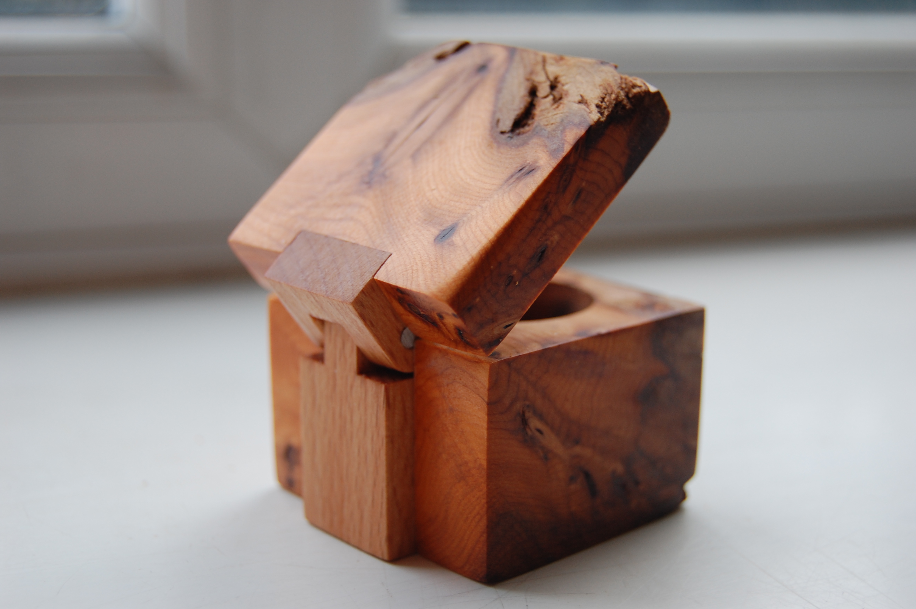 Ring Box With Wooden Hinge