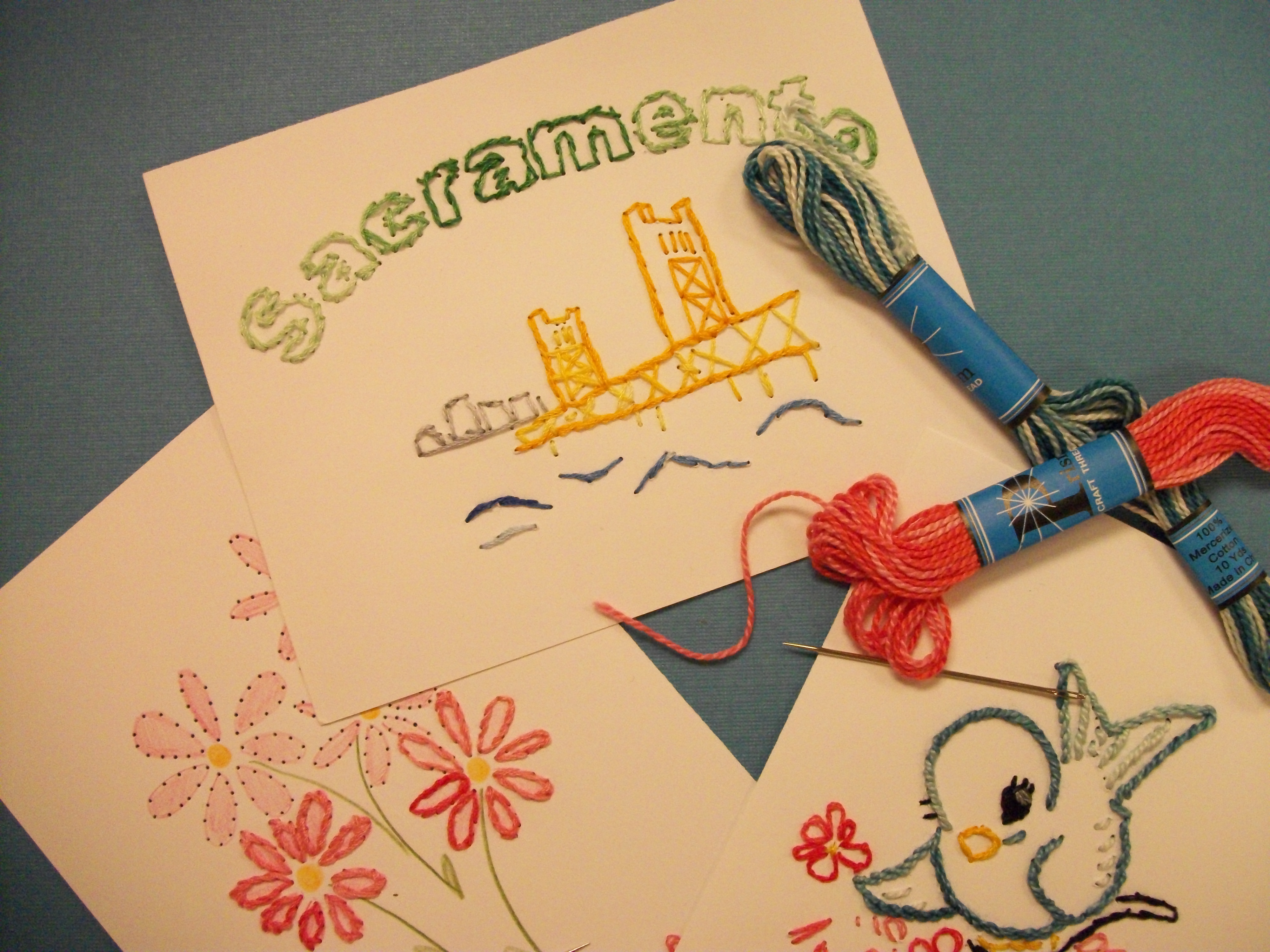 Embroidered Postcards