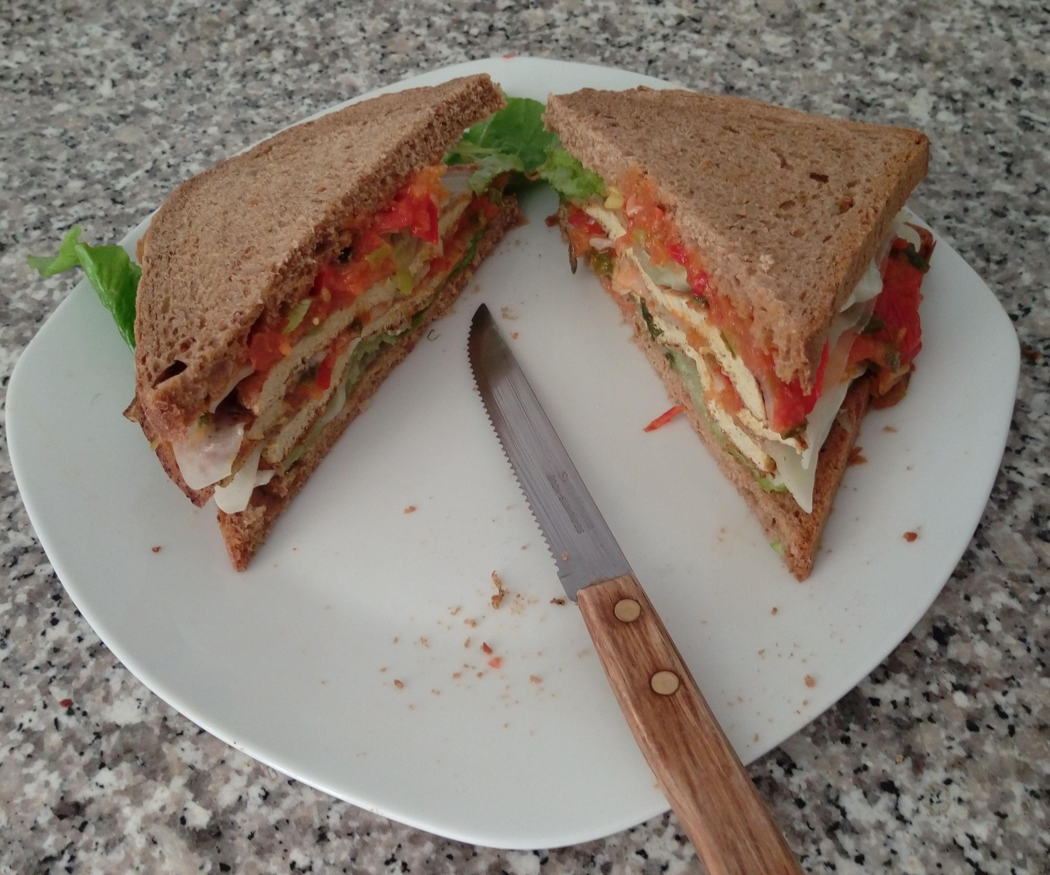 Cheesy Eggi Veggie Club Sandwich