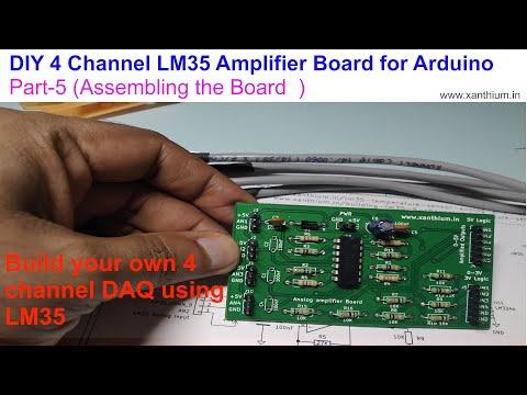 Build your own 4 channel LM35 temperature sensor amplifier for Arduino Data Acquisition System (DAQ)