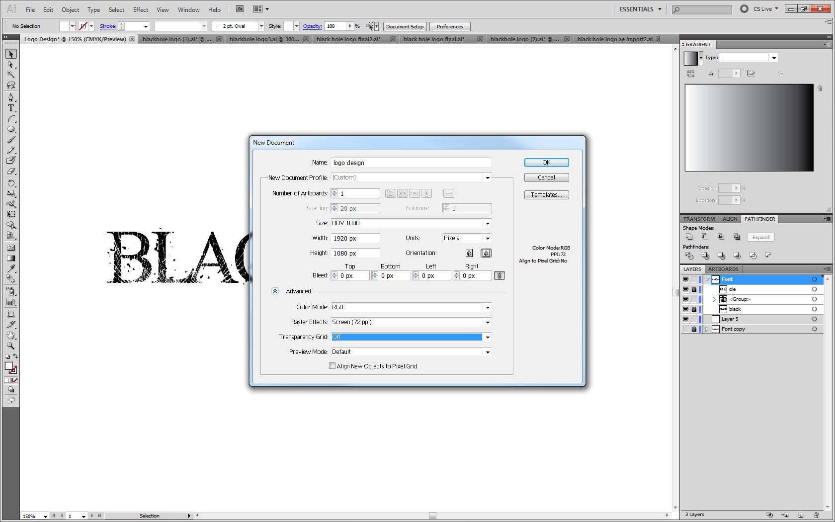 no for ae import. new document than set new document profile as video and film . than change the size to HV 1080. set transperency grid to off..jpg