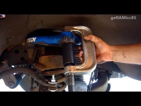 BALL JOINTS REPLACEMENT ON DODGE RAM | HOW TO PRESS IN UPPER+LOWER | REMOVE,REPAIR,INSTALL IN DETAIL