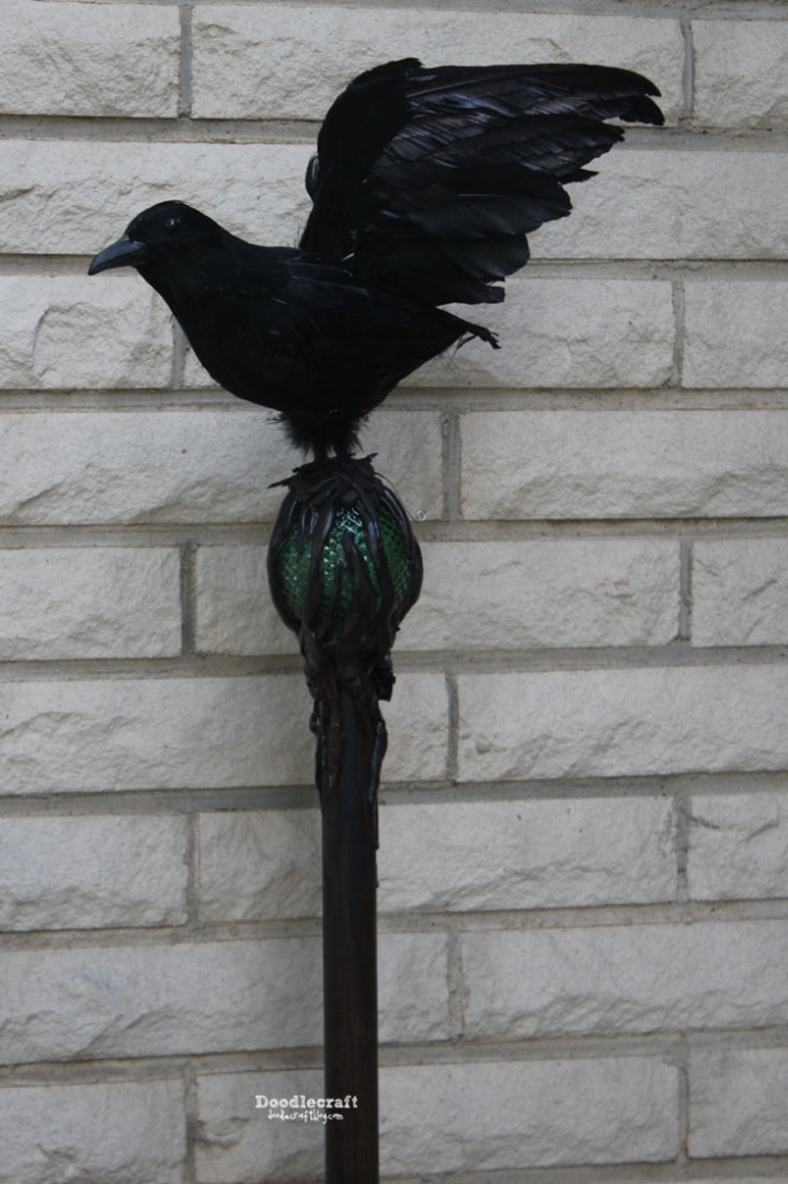 maleficent staff glowing light up flicker candle crow halloween prop staff orb raven diaval  (20).JPG