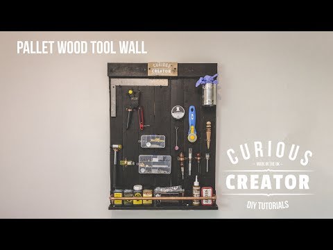 #39 Pallet Wood Leather Tool Wall for Leather Work - DIY Curious Creator