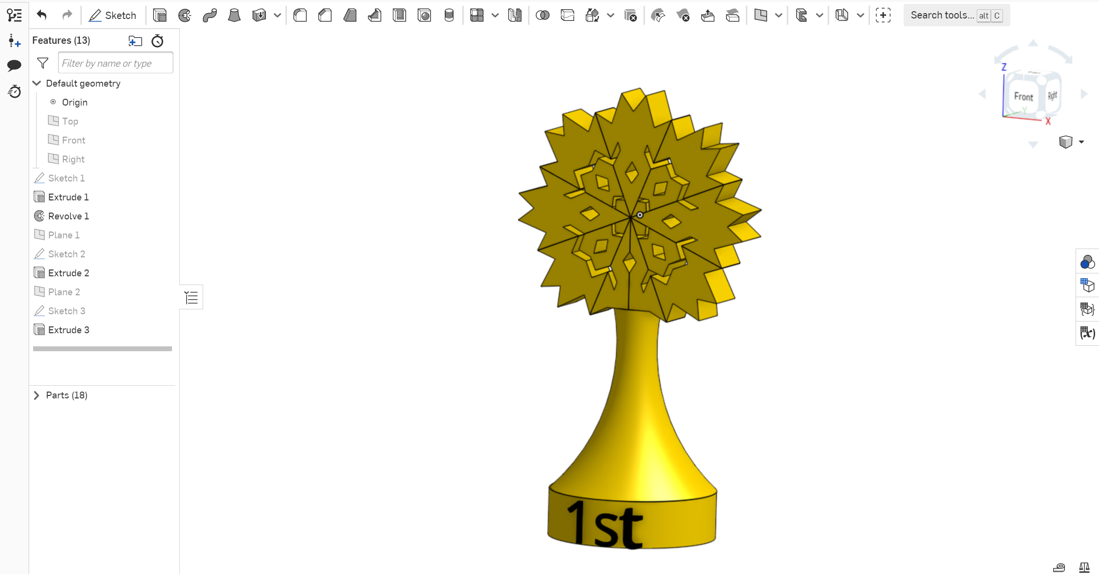 2FloresAngel3dPrintedSnowflakeTrophy - step 2 _ Part Studio 1 - Google Chrome 12_5_2022 6_54_15 PM.png