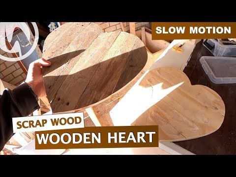 #Slow-Motion Woodworking - Heart from scrap wood