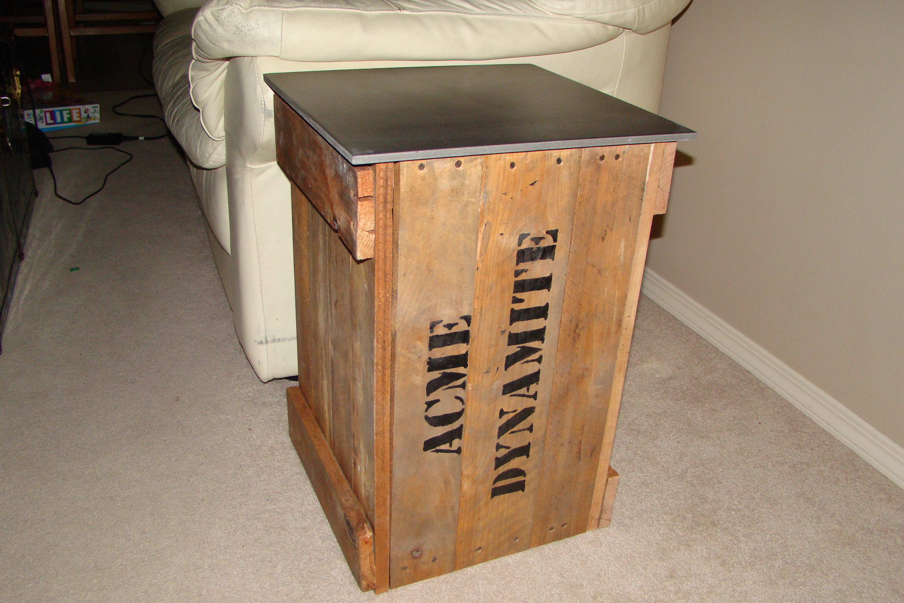 "Dynamite Crate" End Table From Old Pallet