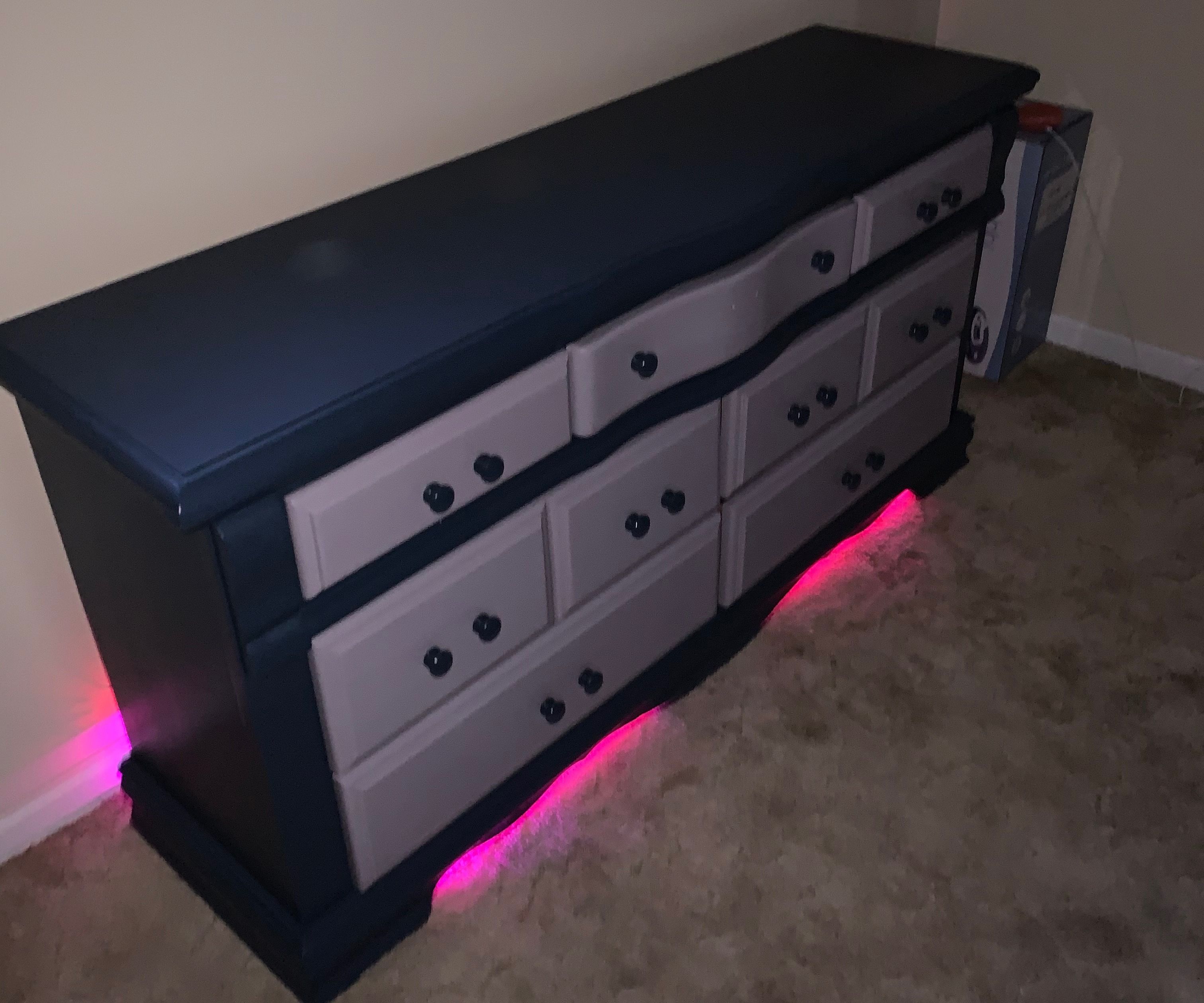 Renovated Dresser With Neopixels.