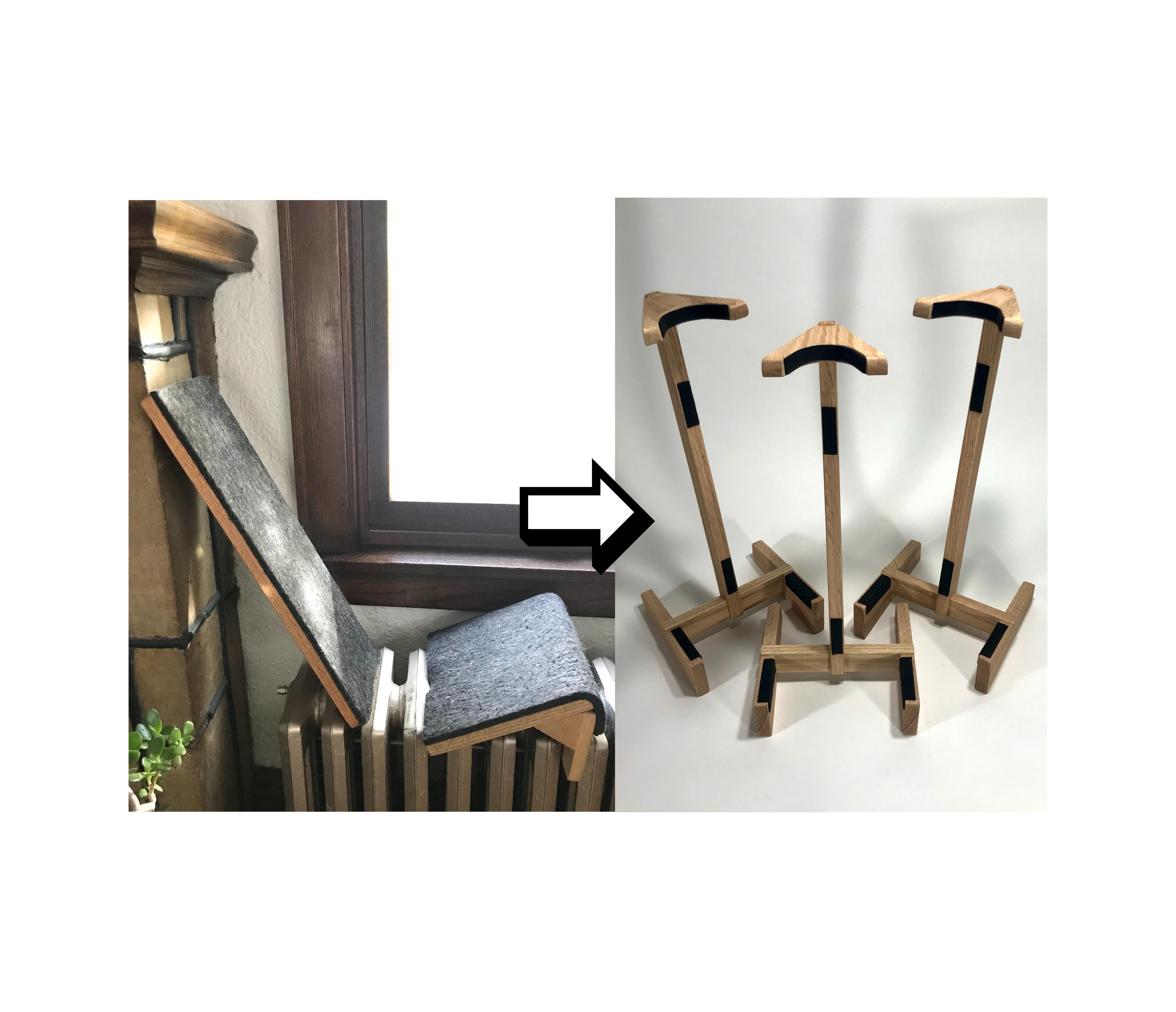 Upcycled Oak Chair Into Ukulele Stands