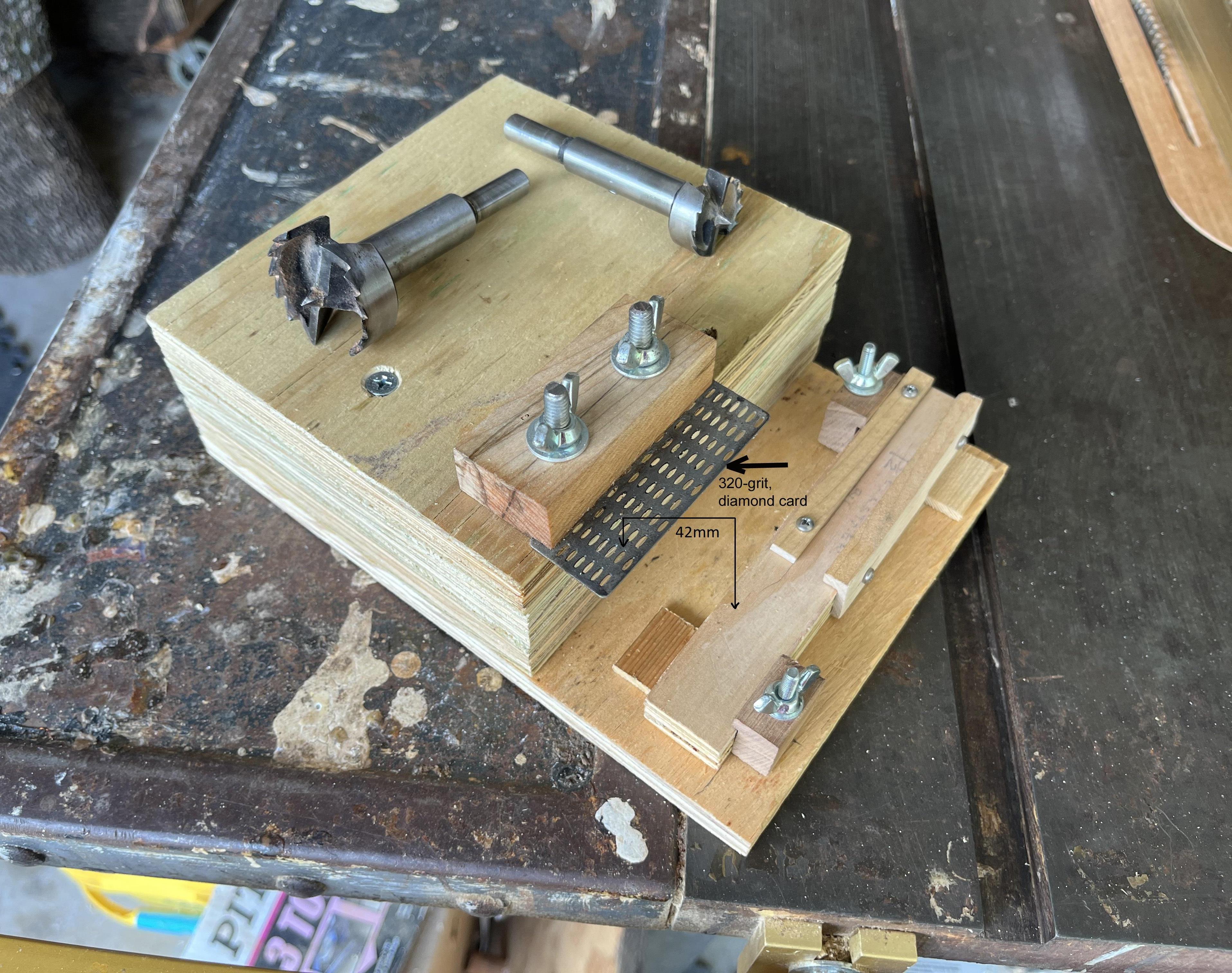 Sharpening Jig for Forstner Drill Bits