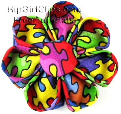 How to Make Round Petal Fabric Kanzashi Flowers