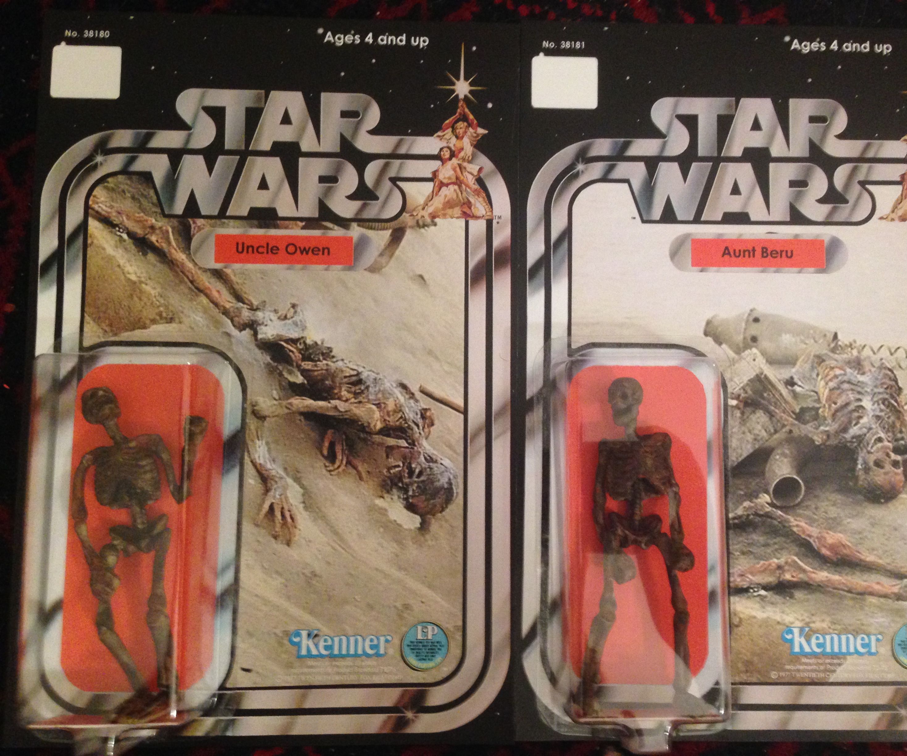 Custom Uncle Owen and Aunt Beru Star Wars Charred Body Figure. 