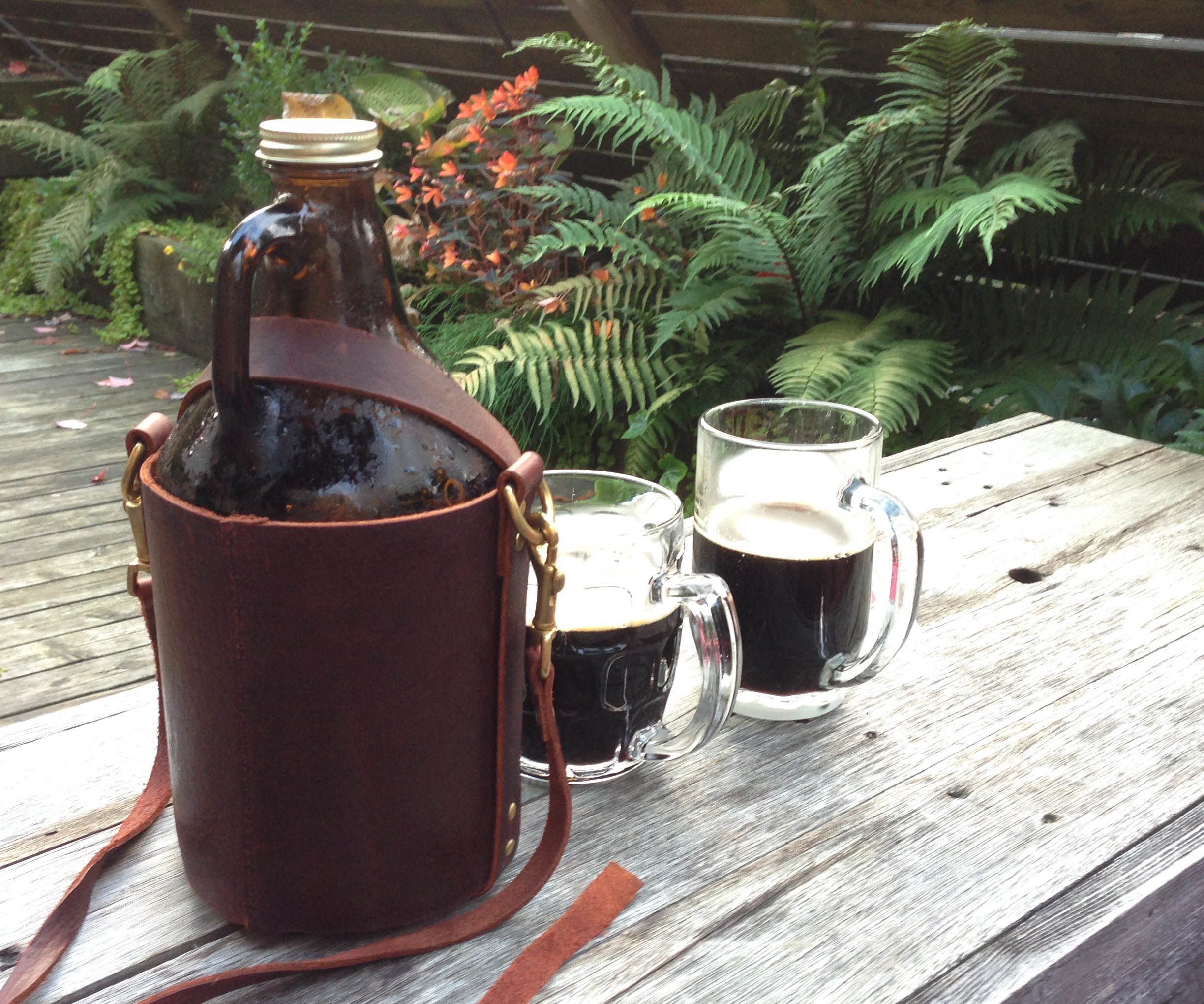 Leather Growler Carrier