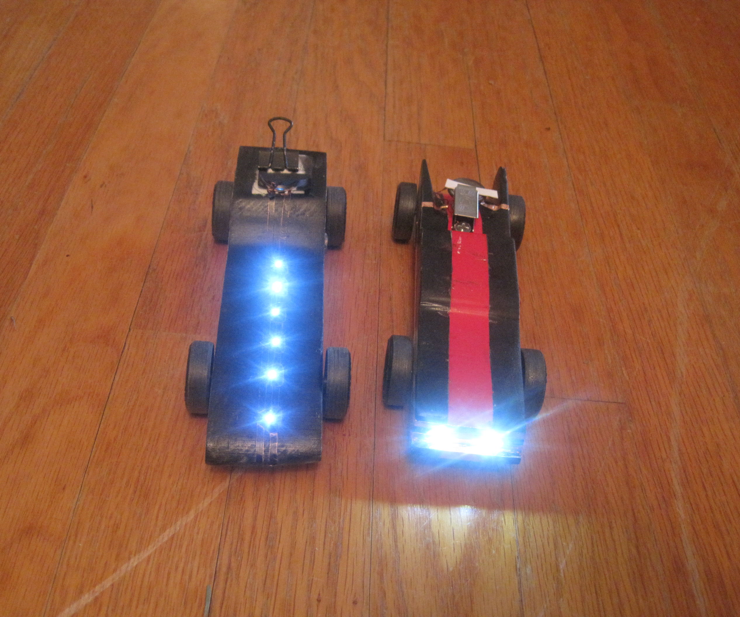 Pinewood Derby Car With Headlights Using Chibitronics