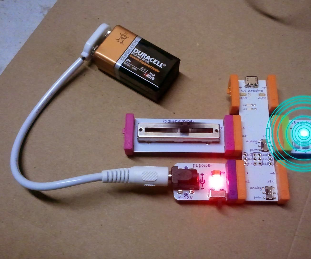 June 2014 Bulid Night: LittleBits Slider Blink