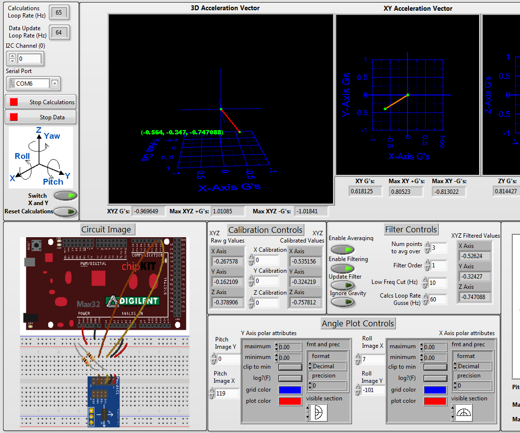 Stationary Accelerometer Tilt Sensor