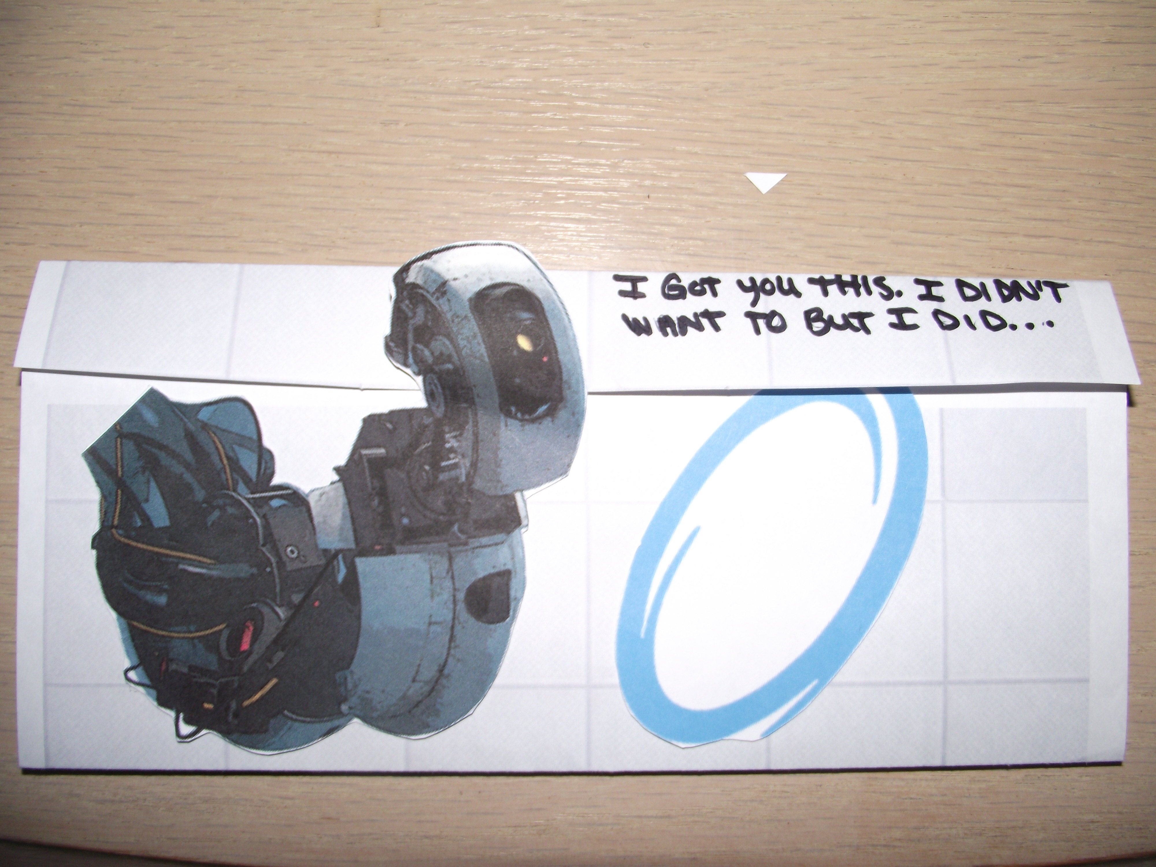 Portal 2 GLaDOS' Surprise Pop-Up Card