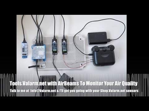 Tools.Valarm.net + AirBeam Air Quality Sensors - Monitor Remote AirCasting HabitatMap PM2.5 Dust IoT