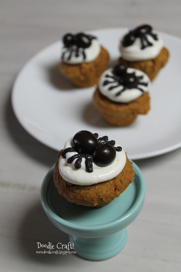 spider pumpkin muffins cream cheese frosting brockside chocolate halloween decorated cupcakes (3).JPG