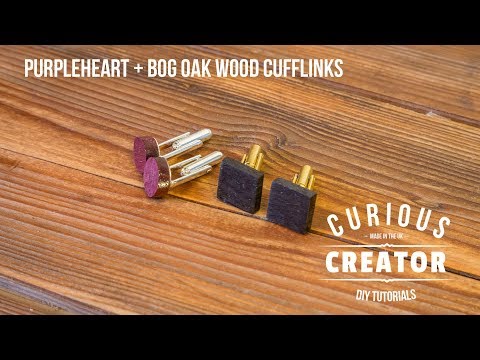 #41 Wood Cufflinks with Purpleheart + Bog Oak - DIY