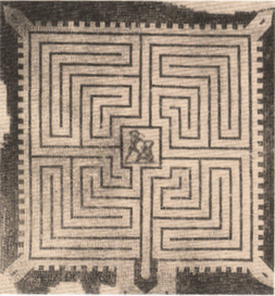 &ldquo;Roman mosaic maze with bastions found from a villa on the Via Candolini near Cremona, Italy&rdquo;.bmp